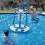Cesta de basquete flutuante para piscina com aro, 2 bolas e pompons. 2