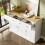 Sideboard, Wohnzimmerschrank mit gravierter Textur, viel Stauraum 4