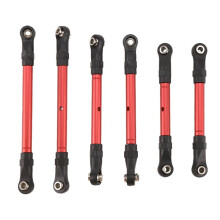 Adjustable Front & Rear Pull Rod Link Tie Rod Steering Rod for Slash/Hoss/Rustler/Stampede/4x4 Huanqi727 Red