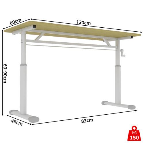 Adjustable Study Desk for Kids & Adults – Height-Adjustable, Multi-Purpose Home/Office Desk, Compact Design 1