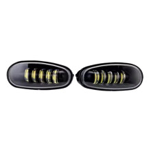 2 Szt Samochodowe Światła Przeciwmgielne LED DRL z 5 Soczewkami Lampy Przeciwmgielne do Jazdy w Daewoo dla  Lanos Sens Białe Żółte Światło