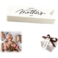 100 kleine Happy Mother's Day Tags, 7x2 cm, aus Kraftpapier