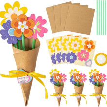 Papirblomstbukett håndverkssett for laging av 24 blomster, DIY
