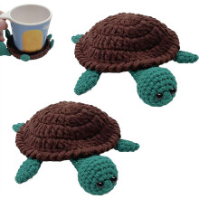 2 handgemaakte gehaakte schildpad onderzetters, 3D, grappig dier - voor mok en thee, cadeau voor moederdag, keuken
