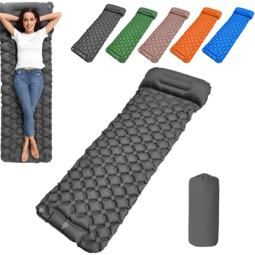 Colchoneta camping espuma, auto inflable.