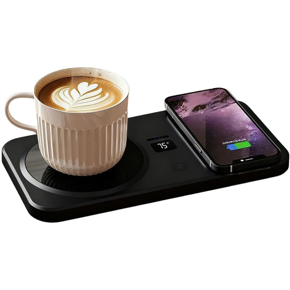Coffee Mug Warmer & Phone Charger Â 2 In 1 Wireless Charger Drink Heater For Office 5437706913887