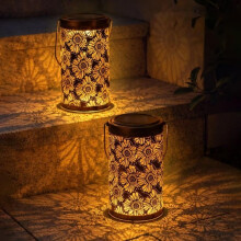 Colorful Waterproof Metal Sunflower Glow Solar Garden Lantern, LED Table Lamp