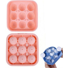 Molde Gelo Bola Futebol, 9 Cavidades, 3D Silicone para Bebidas e Festa