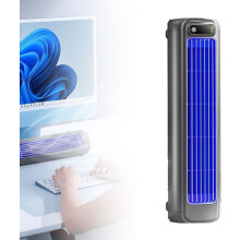 1er-tragbarer Luftkühler, grau, 3 Stufen, LED, USB, für Küche, Büro