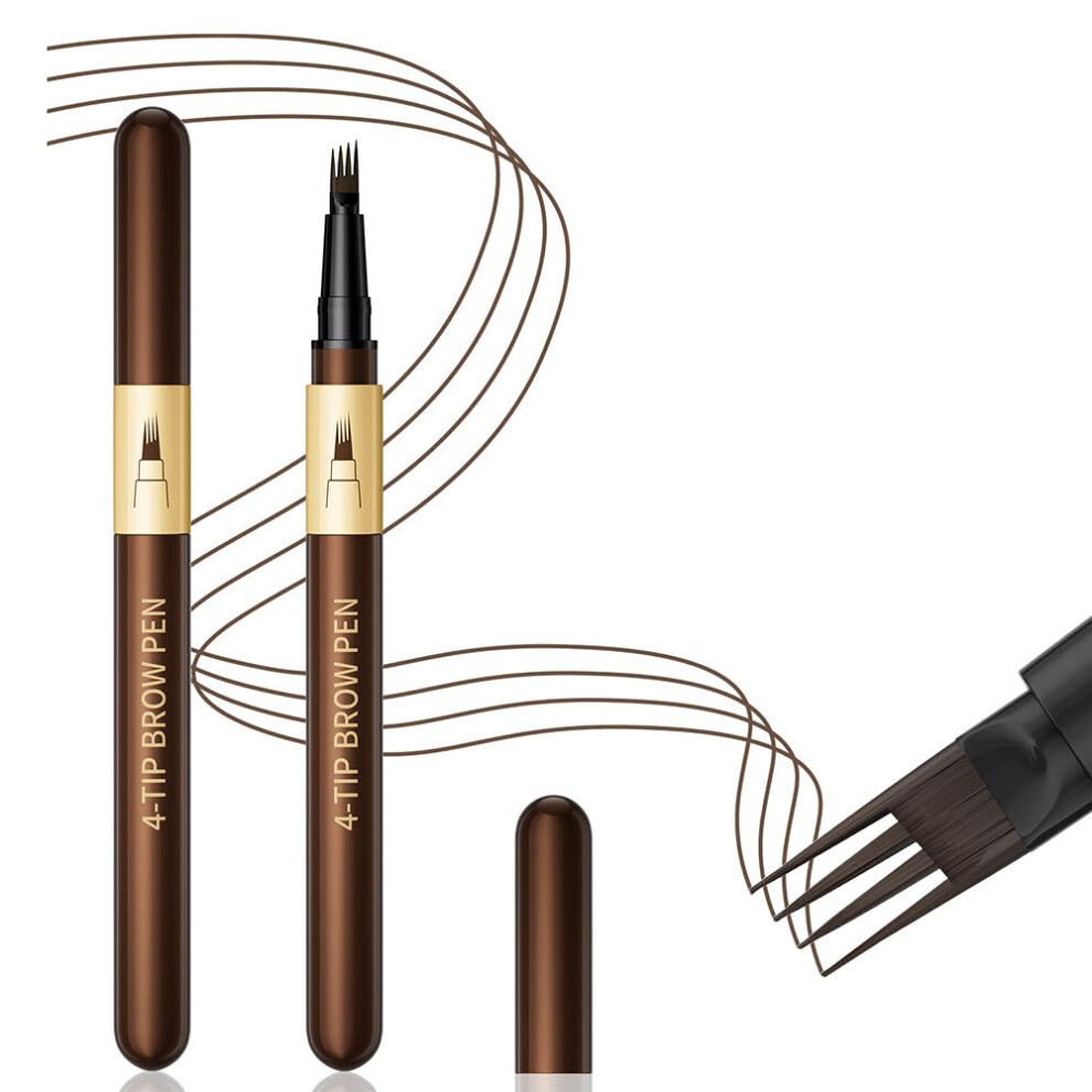 Oimg 2Pcs 4-Tip Microblading Eyebrow Pen Â Waterproof Long-Lasting For Women