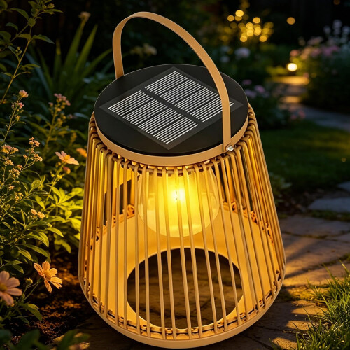 Lanternă solară răchită, grădină