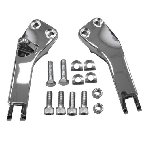Chrome Passenger Foot Peg Mount Bracket for  Dyna Super & Wide Glide 06-17