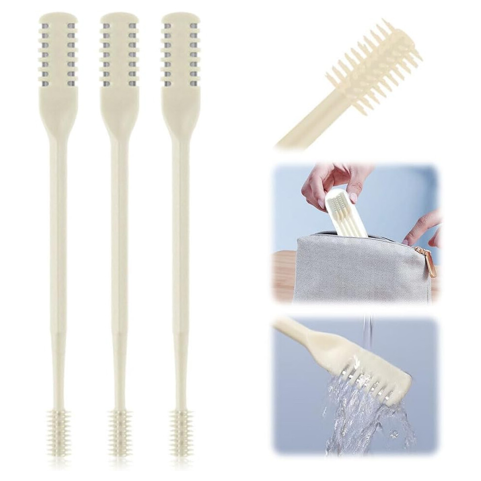 Oimg Beige Nose Hair Trimmer Â 2-In-1 Nasal Hair Cutter For Travel, 3Pcs