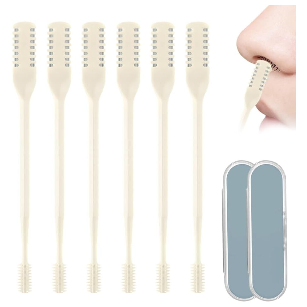 Oimg (Beige - 6Pcs, -) 2026 2-In-1 360 Nasal Hair Cutter, Nostril Trimmer Beige
