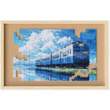 Suport puzzle lemn suspendat 300 piese, ramă duală afișaj perete spații mici