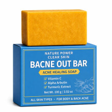 Savon Acné Dos, Savon Nettoyant Sel Naturel Corps & Dos, Tous Types Peau