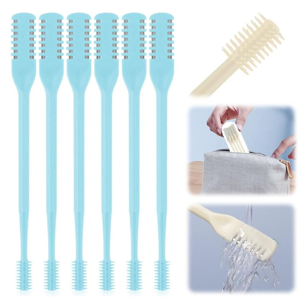 Oimg Blue Nose Hair Trimmer Â 2-In-1 Nasal Hair Cutter For Travel, 6Pcs