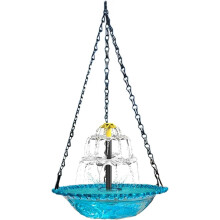 Bain Oiseaux Suspendu 3 Niveaux avec Fontaine Solaire – pour Colibris, Déco Jardin