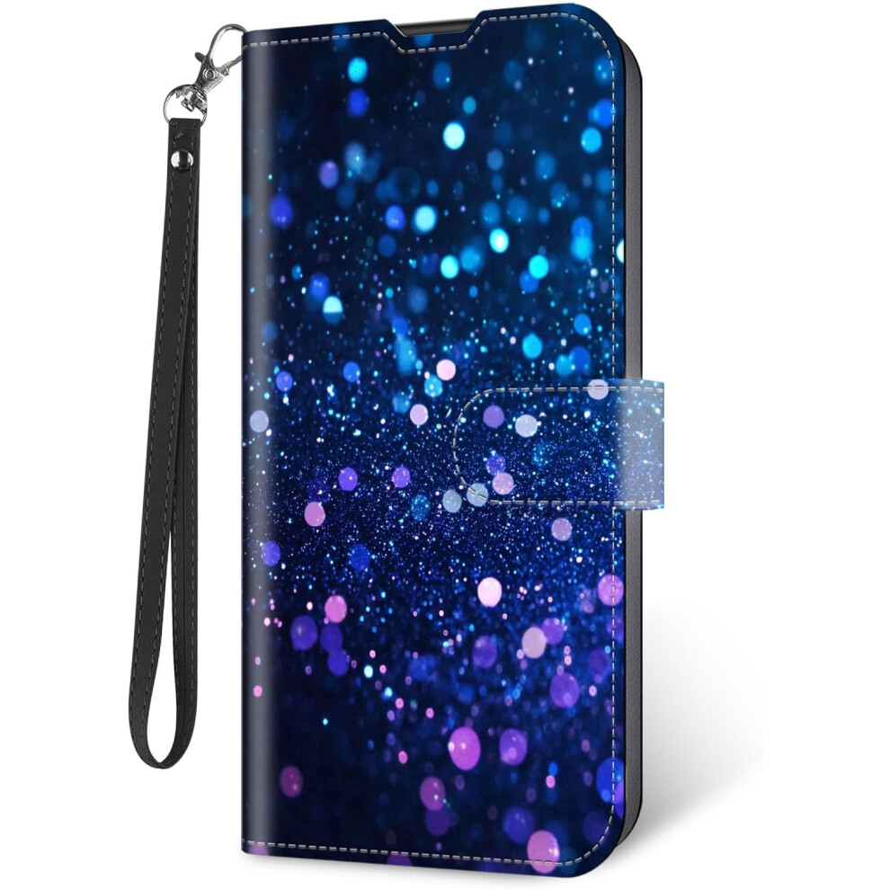Wallet Case For Moto G Stylus 5G 2025 Â Rfid Blocking, Blue Glitter 5437706982739