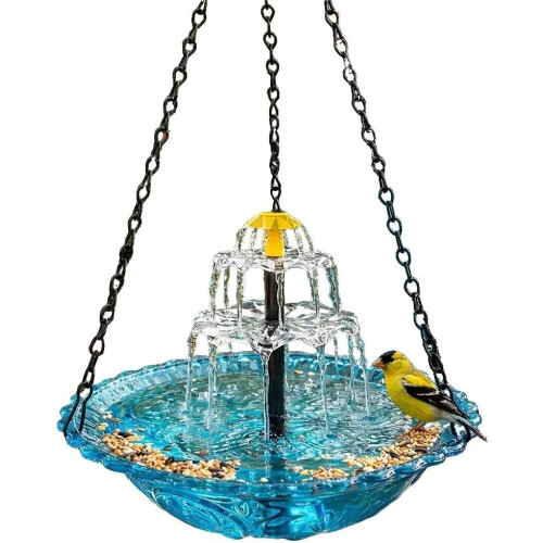 Fontana uccelli solare a cascata, multi livello per giardino