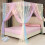 Queen Size LED Canopy Bed Curtain, Rainbow Mesh Mosquito Net 1