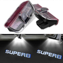 2pcs Welcome Logo Laser Car Door Light Projector Lamp Led Courtesy Light for Skoda Superb 2009-2018 Mk2 Mk3 Superb Accessories
