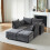 Modulares Chenille-Sofa, Ecksofas für das Wohnzimmer U-förmiges Ecksofa mit Stauraum-Ottomane, 6-Sitzer-Ecksofas mit Chaiselongue 2