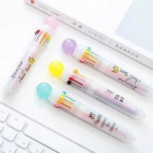 10 Color In 1 Luxury Ballpoint Pen Ballpen For Kids Child Student Office Writing Supplies Kawaii Kids Stationary Pen Mark Random