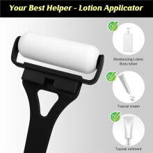 Lotion Applicator for Back, Back Lotion Applicator for Women with 3 Reusable Washable Foam Rollers Black