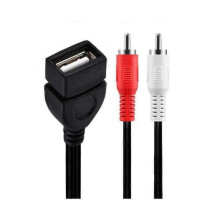JUNSUNMAY 0.2m USB 2.0 Female to 2 RCA Male Video AV Converter Camcorder Audio Splitter Cable