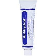 (blue) Antiperspirant cream effectively controls moisture for a dry, fresh feel