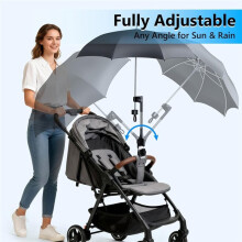 Soporte para Sombrilla de Silla de Paseo, Clip Ajustable de 360 para Sombrilla, Soporte Universal para Sombrilla de Carrito de