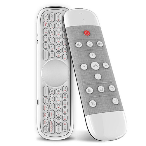Q40 Voice Remote Control 2.4G Wireless Keyboard Air Mouse IR Learning Micro-Type Gyro Backlit White