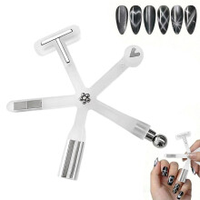 8-in-1 Katzenaugen Magnet, sternförmig, für French Tip & Herz