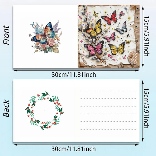 6 carduri diamant insecte fluture, broască 1