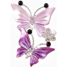 3 Car Air Vent Clips, Dual Butterfly, Sparkly, Auto