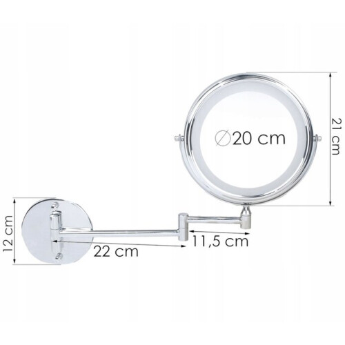 Miroir cosmétique avec éclairage, 20 cm 2