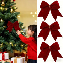 15 lazos terciopelo burdeos, árbol regalo.