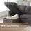 Multi-functional sofa bed with storage and pull-out bed, chaise longue interchangeable sofa bed, sectional sofa with storage seats, mod 5