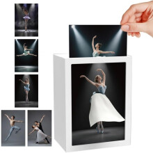 Porta-Lenços Bailarina Criativo com Luz, Dispenser 3 Painéis Acrílicos