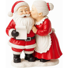 Pareja Santa resina 5.9 pulg, decoración Navidad.