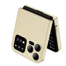 A50 Pro Flip Phone Dubbla SIM-Kort GSM Automatisk Samtalsinspelning 2,4-Tums Skärm Vikbara Mobiltelefoner Typ-C Guld