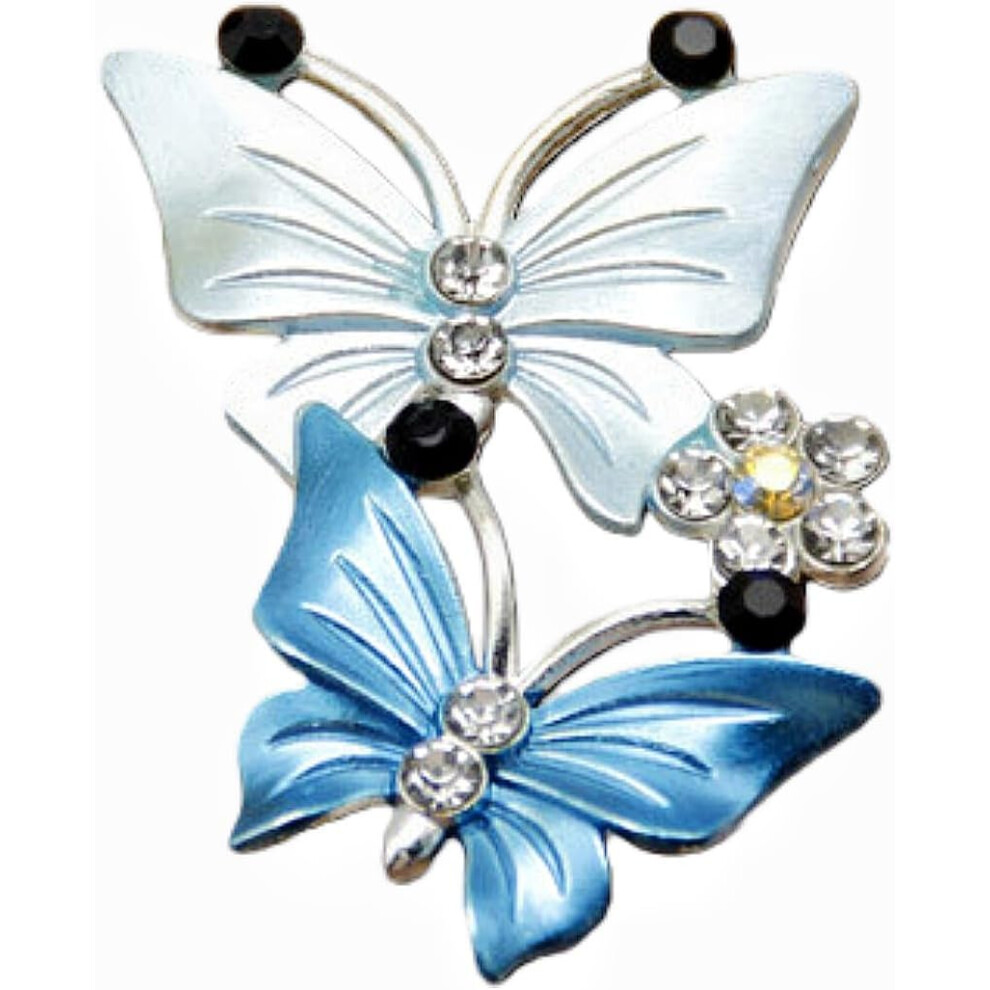 3 Bling Dual Butterfly Car Air Vent Clips, Sparkly Auto Interior Ornament, Cute Car Accessories For Women And Girls, Uni 5437706721567