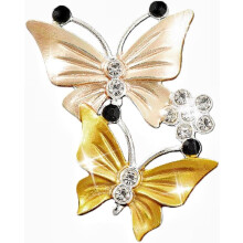 3 Bling Dual Butterfly Car Air Vent Clips, Women