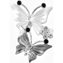 3 Dual Butterfly Car Air Vent Clips, Bling, Auto