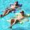 Inflatable pool floats – 2 inflatable pool floats with air pump 4