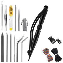 12Pcs Paracord-FID Knotter Tools Set Stainless Steel Marlinspike Set Stitching Lacing Needles and Smoothing Knotter Tool