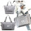 Große Reisetasche, modisch, XL, grau 2
