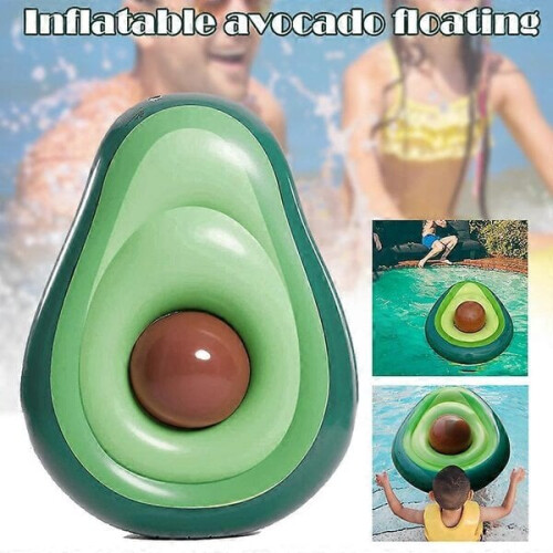Inflatable avocado pool float with ball for summer swimming fun 1