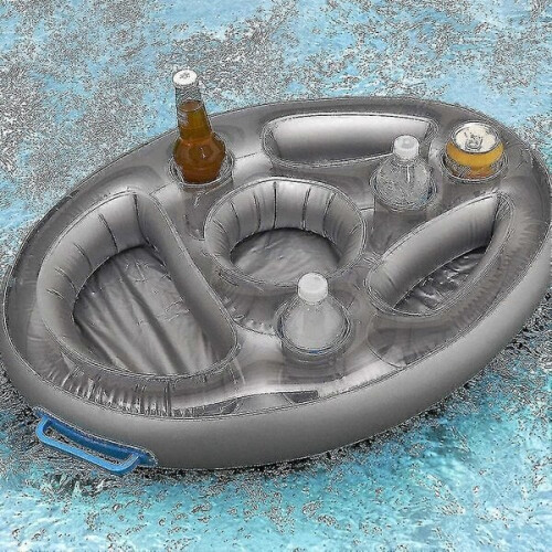 Inflatable beer cooler with cup holders for pool party 2